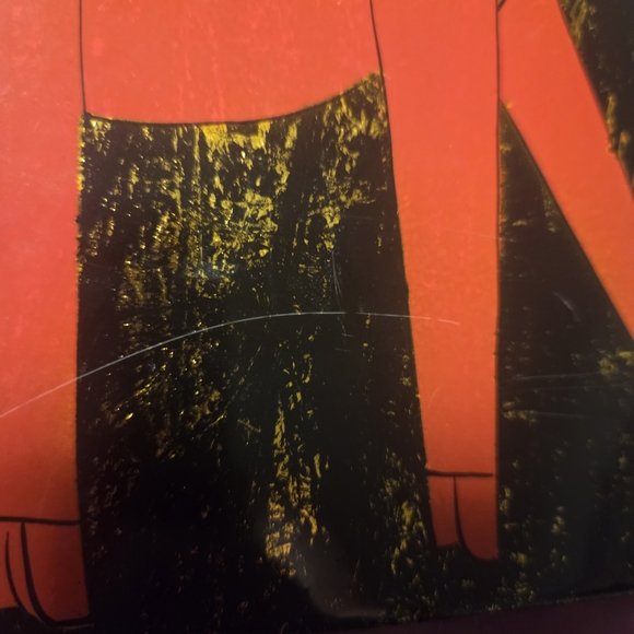 Abstract Art Tile with Red and Black Design - Picture 6 of 6